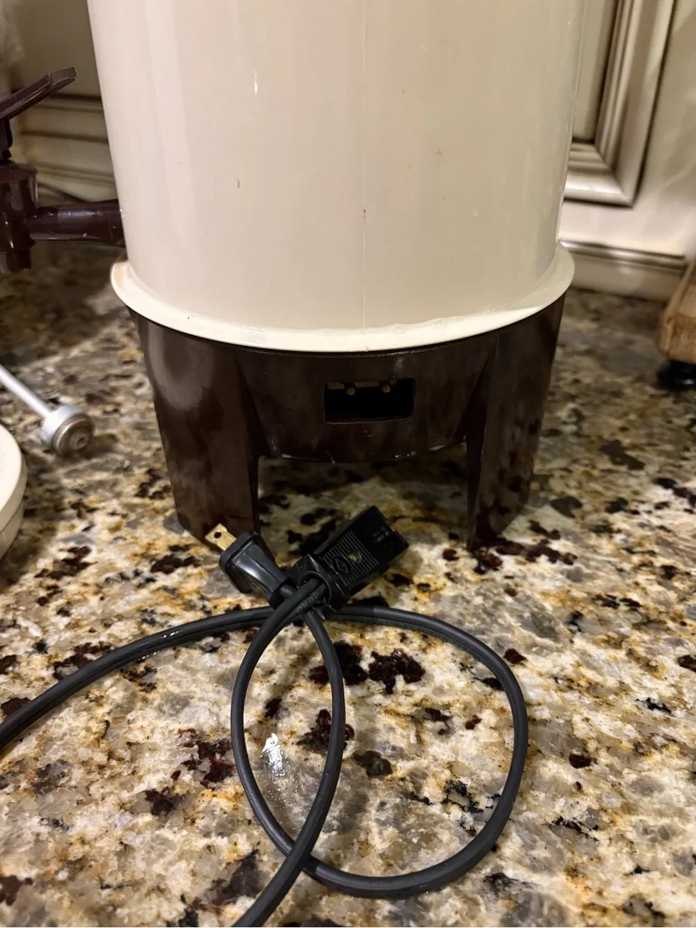 Retro Floral Beverage Dispenser in White and Brown